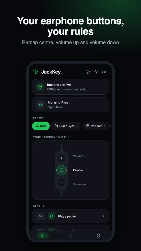 Your earphone buttons, your rules: the controls screen